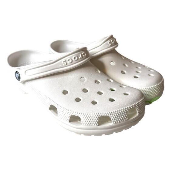 Crocs NEW White Classic Comfort Clogs With Croc Band Men’s 8 Women’s 10 - Picture 1 of 8